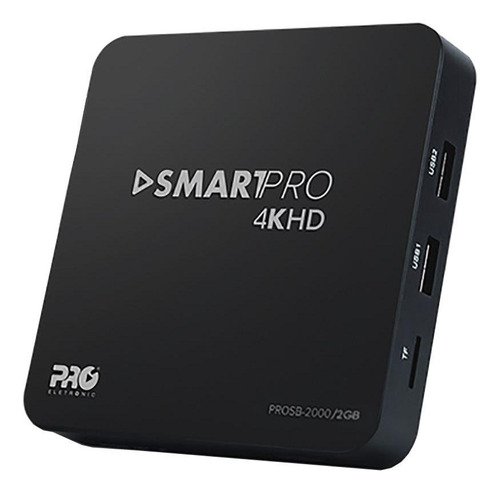 Tv box Proeletronic SmartPro PROSB-2000 padrão 4K 8GB preto com memória RAM de 2GB