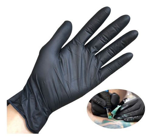 Guantes Negros Desechables Con Puntos De Cáñamo For Resiste