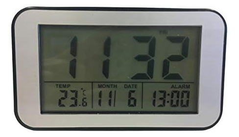 Despertador Lcd Unity, Negro Mate, 4.2 X 2.8 X 1.9