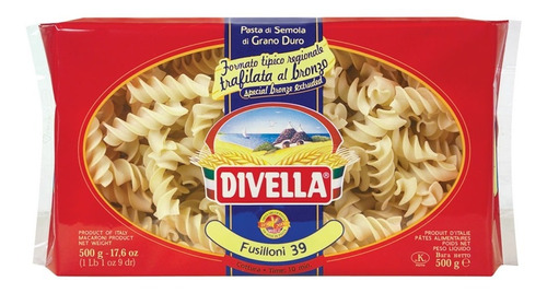 Fideos Divella Fusilloni 500g 100% Italiano Nuevo!