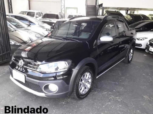 Blindado Volkswagen Saveiro Cross Dupla 1.6 Flex 2015 Preto