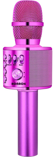 Micrófono Inalámbrico Bonaok, Q37 Purpura, Para Karaoke