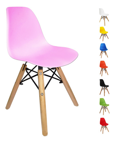 Cadeira Infantil Para Escrivaninha Eames Pés De Madeira