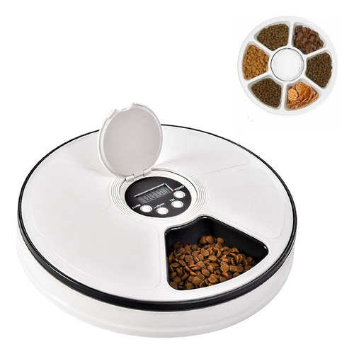 Dispensado Alimento Automatico Perros Gatos Color Blanco