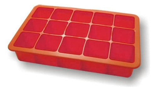 Forma De Gelo Em Silicone 15 Cubos Vermelha S6014b-vm