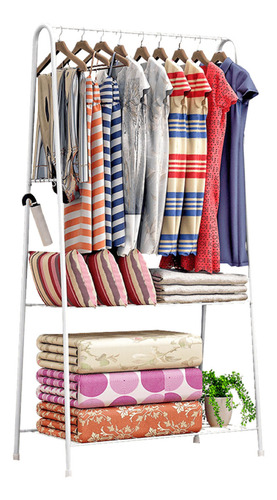 Closet Armable Perchero De Piso Armario Para Ganchos Repisas Color Blanco