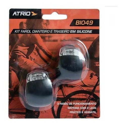 Imagem 1 de 3 de Kit Farol Led Lanterna Bike Bicicleta Silicone Atrio Bi049