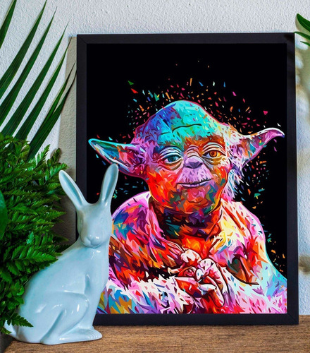 Cuadro Marco Negro Poster 33x48cm Yoda Star Wars Fan Arte 06