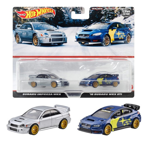 Pack Hot Wheels Premium Subaru Impreza Wrx Y ´16 Wrx Sti