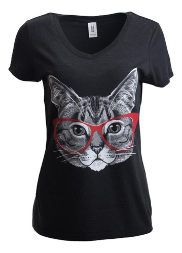 Red Linda Glasses Cat | Sassy Funny Kitty Belcher Linda...