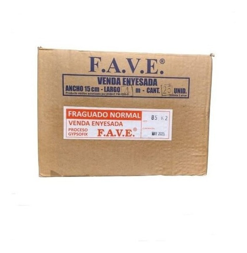 Imagen 3 de 6 de Venda Yeso 15cm X 4mt Gypsofix Fave Caja X 25 Und Balphin