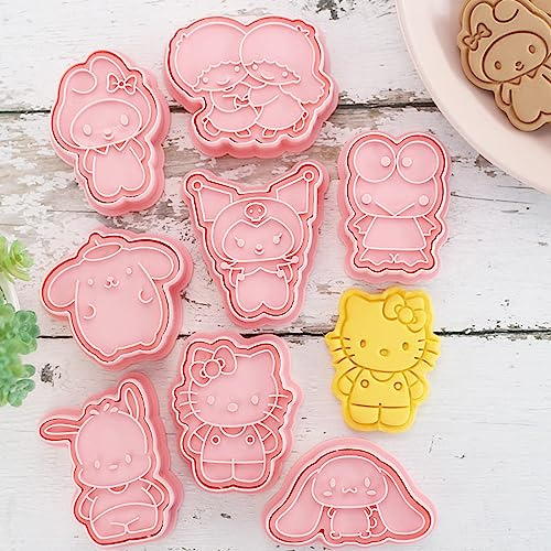 8 Unidades De Bonitos Cortadores De Galletas Con Estampado D