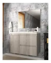 Comprar Mueble De Baño Aéreo Con Bacha Y Espejo Grande 2 Cajones Muebles Web