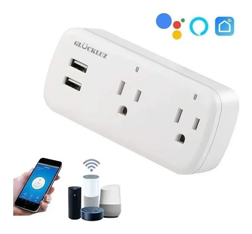 Imagen 1 de 7 de Contacto Inteligente Wifi Alexa Para Alexa Google Home 2usb