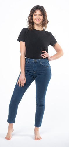 Jean Chupin Al Cuerpo Tiro Alto Color Azul Mujer - Mizu