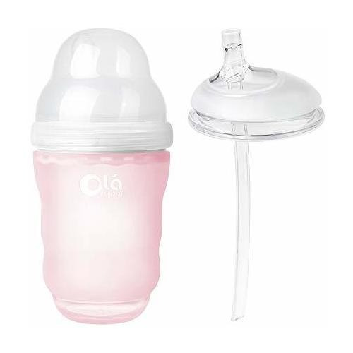 Botella Suave Olababy (8 Oz, Rosa) + Paquete De Transición C