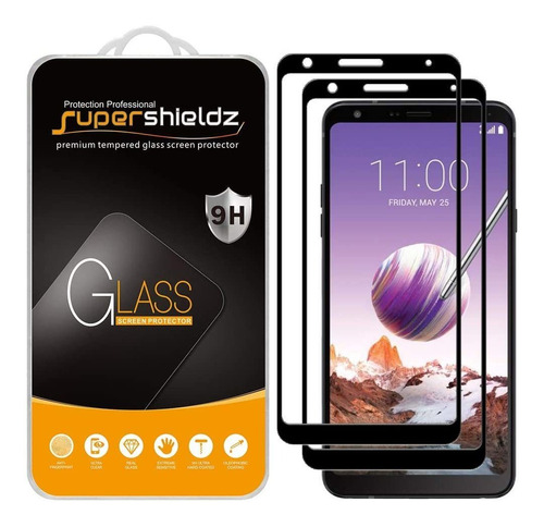 Protector De Pantalla Para LG Stylo 4 Supershieldz Negro X2