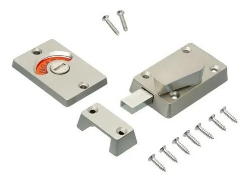 Imagen 2 de 4 de Cerrojo Libre-ocupado De Aplicar - Acero Inox Para Baño