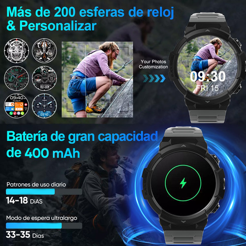 Reloj Inteligente Xiaomi Black Shark BS-W2402 GS3 Sport Amoled de 1.43" Resistente al Agua Hasta 50 Metros Flash Mist Black Smartwatch