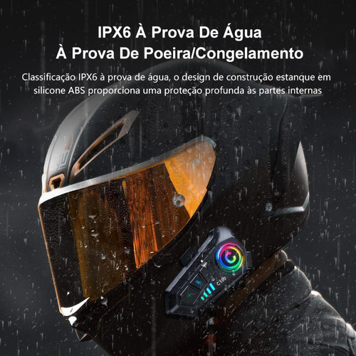 Fone De Ouvido Transmissor Bluetooth 5.0 Para Capacete Moto