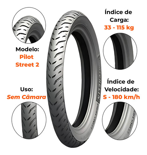 Par Pneu Win 110 Até 2009 60-100-17 + 80-100-14 Michelin