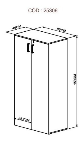 Imagen 2 de 3 de Armario Linea Concept Alto 2 Puertas Y Cerradura Vigo