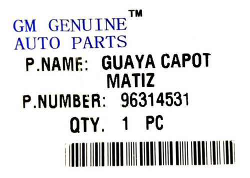 Guaya Apertura Capot Daewoo Matiz 3cil Todos Tienda Fisica