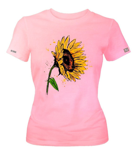 Camiseta Estampada Girasol Art Dama Mujer Inp Ikrd