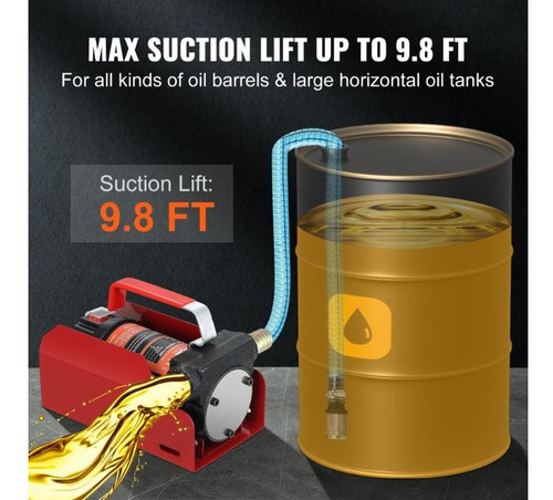 Bomba De Transferencia De Combustible Kit 10 Gpm 12 V Vevor