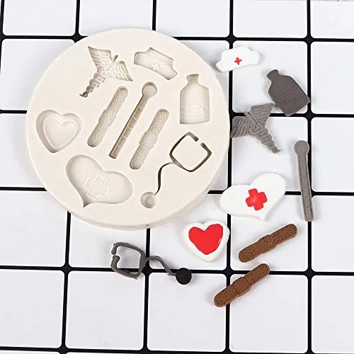 Moldes Para Fondant Con Temática De Enfermera, Botella De 3