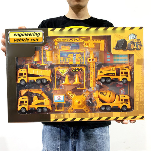 Juego De Vehículos De Construcción Para Niños, Grúa, Excavad
