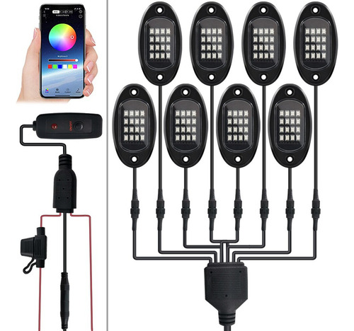 Luces Led De Roca Rgb De 8 Cápsulas, Luces De Neón, Luz De N
