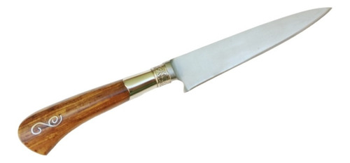 Cuchillo Artesanal Ñandú  Madera Con Puntera De Alpaca Vaina