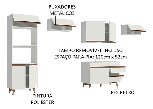 Cocina Integral Reims 330cm Madesa GRRM33000109 color blanco
