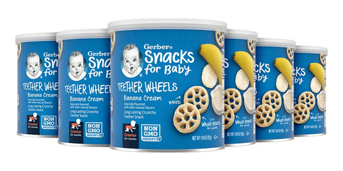 Gerber Graduates Ruedas De Waffle, Banano Con Crema, 1.48&n.