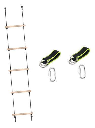 Escalera De Cuerda Para Columpio De Madera, 5 Secciones,
