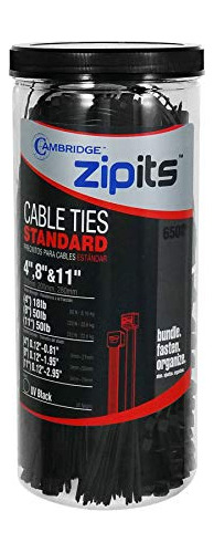Cambridge Zipits Nylon 6/6 Ul Listed Cable Tie Kit 650 ...
