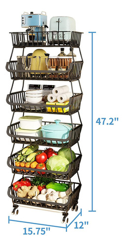 Carrito De 6 Niveles Frutas Y Verduras Cocina, Carrito ...