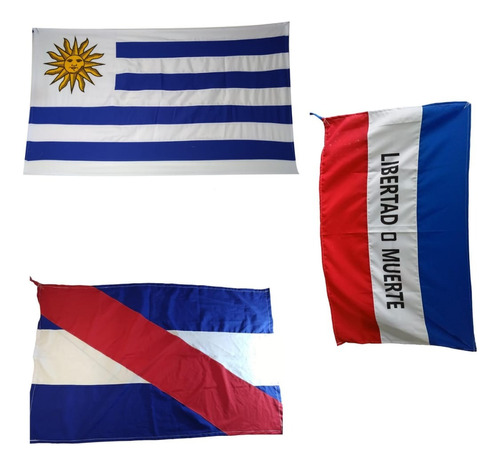 3 Banderas Pabellones Patrios De 1.40 X 0.80