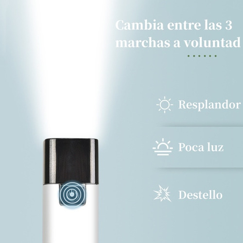 Linterna Led Mini Recargable Usb Con Power Bank Para Camping