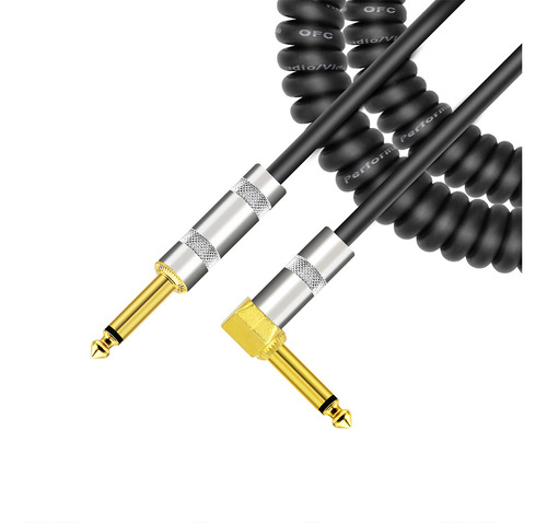 Cable De Audio Para Guitarra Eléctrica, 1/4 Pulgada, Curvado