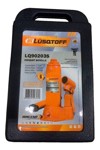 Criquet Gato Botella Hidraulico Lusqtoff 2 Toneladas Maletin