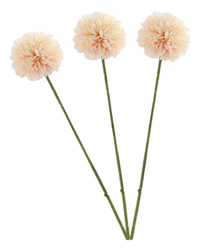 3 Piezas Bola De Crisantemo Artificial Flores Ramo De Seda