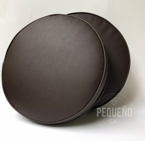 Imagen 5 de 7 de Almohadones Redondos Para Sillas Ecocuero Cuerina 60cm