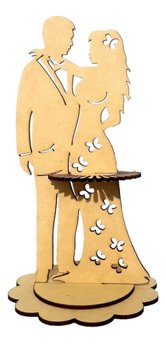 Servilleteros Para Bodas Con Forma De Novios 6pz De Mdf M3 Novios Vestido