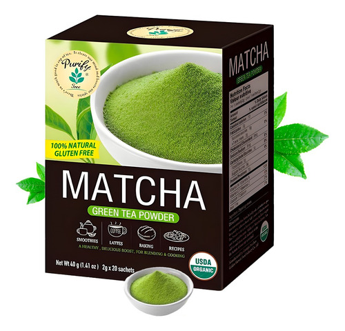 Te Verde Matcha Purifytree | Caja X 20 Sobres | Baja De Peso