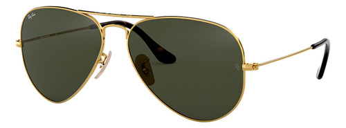 Óculos Solar Ray Ban Aviador Rb3025l 181 62 Unissex Cor Dourado