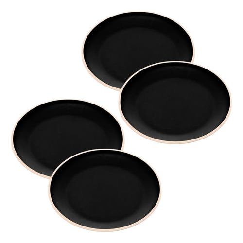 Prato Raso Gourmet Melamina Preto Grande 27cm Wolff 4