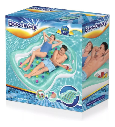 Cama Inflable Verde C/blanco 2.24x1.74cm 43045 Bestway