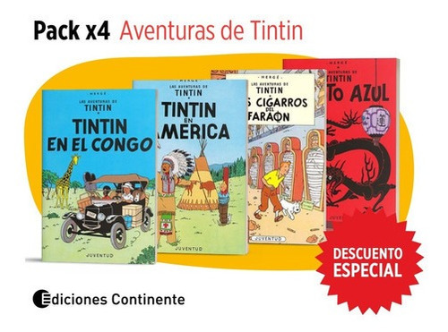 Oferta Pack 4 Libros A Elección Aventuras Tintin - Tapa Dur